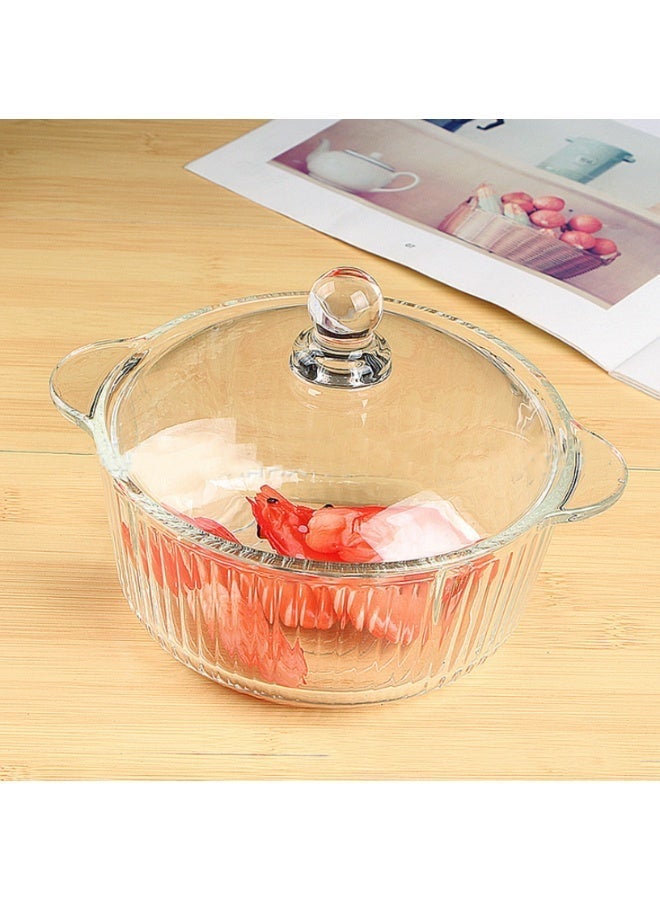 QUALITY High Temperature Resistance Big Food Tableware Kitchen Home Glass Soup Pot with Lid Dish Glass Casseroles - Image 4